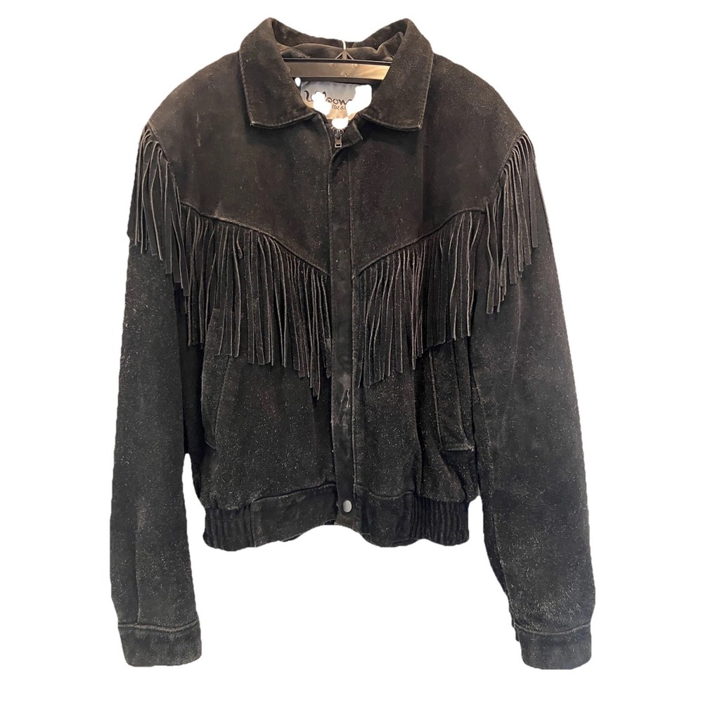 Wilson VTG Leather Suede Fringe Jacket‎ Size S/M   Boho Western Festival